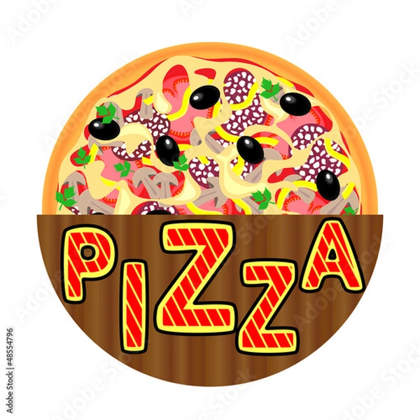 Obraz Pizza Menu Template, Pizza icon, vector illustration