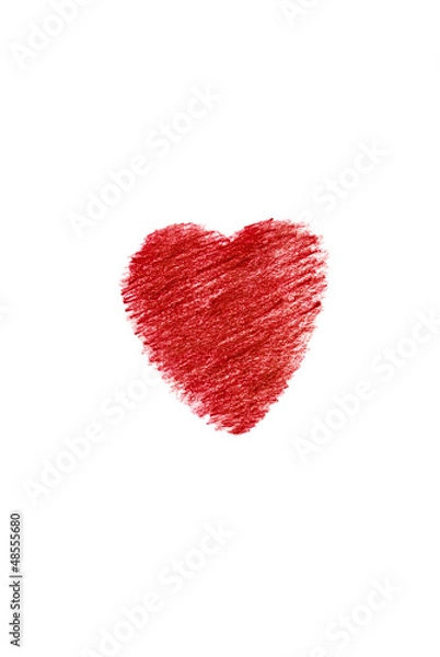 Fototapeta Red heart painted.