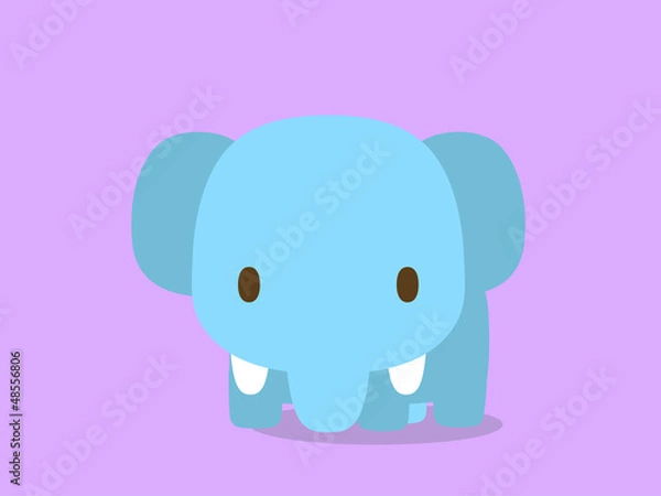 Fototapeta ゾウのイラスト　パープル