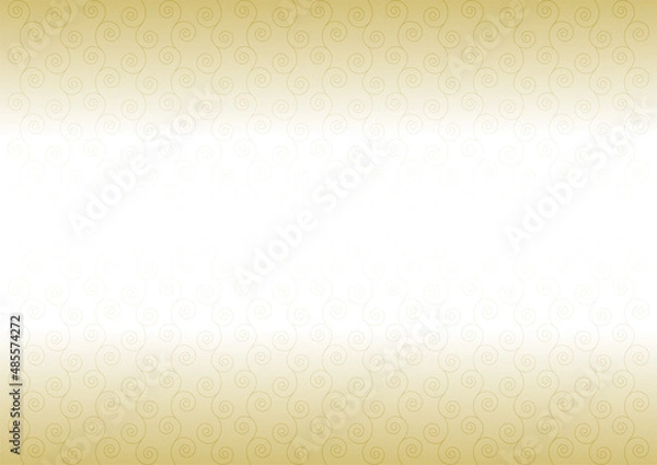 Obraz 唐草模様の背景イラスト（金色グラデーション） 