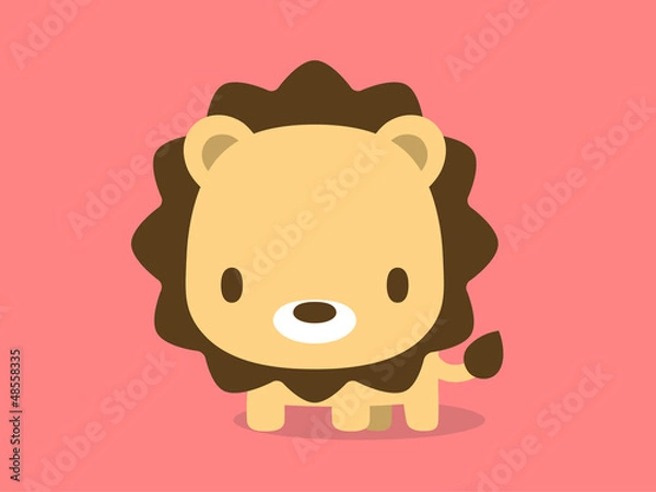 Fototapeta ライオンのイラスト　レッド