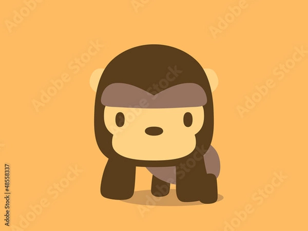 Fototapeta ゴリラのイラスト　オレンジ