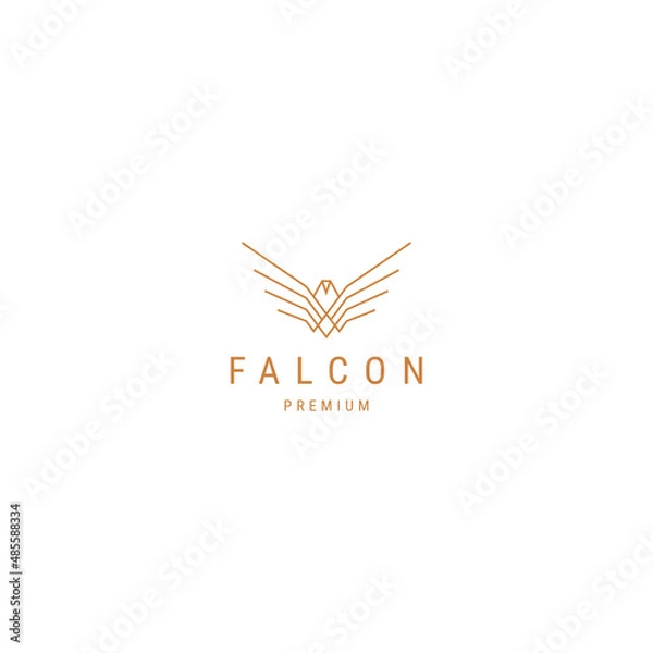Obraz Falcon line logo icon design template flat vector