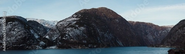 Obraz landscape with a lake Langfossen Norway