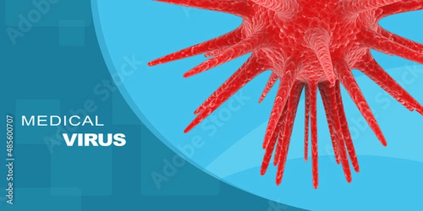 Fototapeta 3d render Corona virus microscopic view
