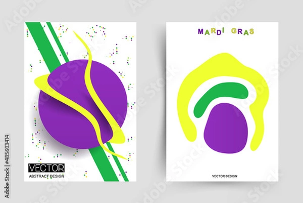 Fototapeta Set of two covers for feast Mardi Gras