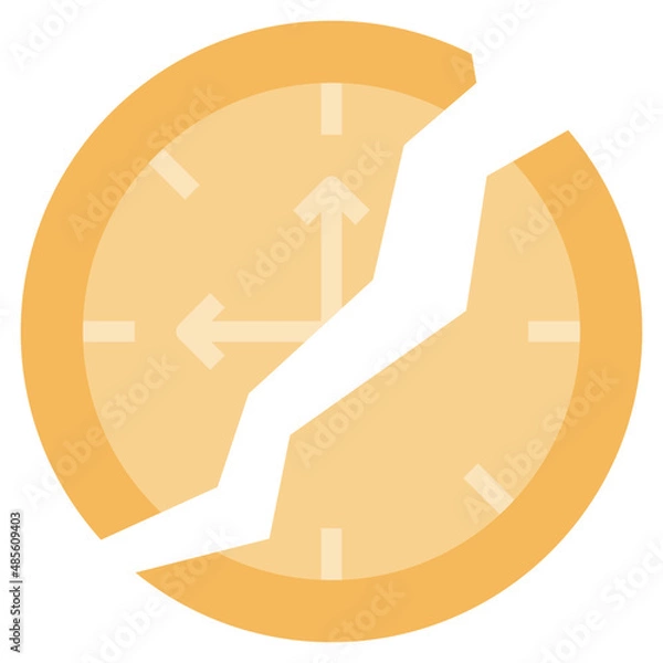 Obraz CLOCK flat icon,linear,outline,graphic,illustration