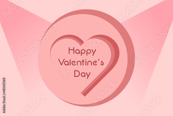 Fototapeta happy valentine's day 3d heart shape cutting backdrop