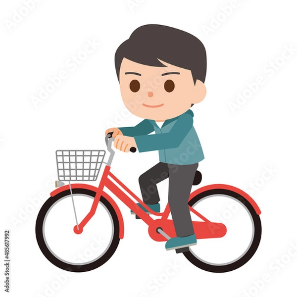 Fototapeta 自転車に乗る男性