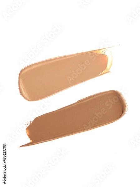 Fototapeta Make-up foundation swatches isolated on white background