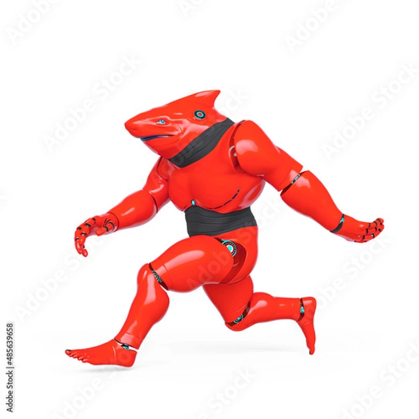 Fototapeta cyber shark is running