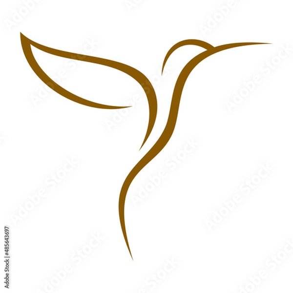 Fototapeta Hummingbird logo. Abstract concept, icon. Vector illustration isolated on white background.