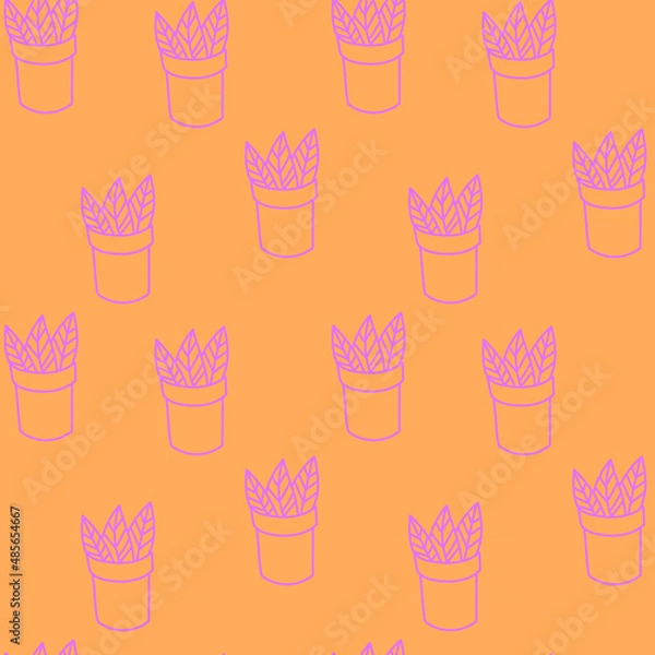Obraz retro seamless pattern with a plant