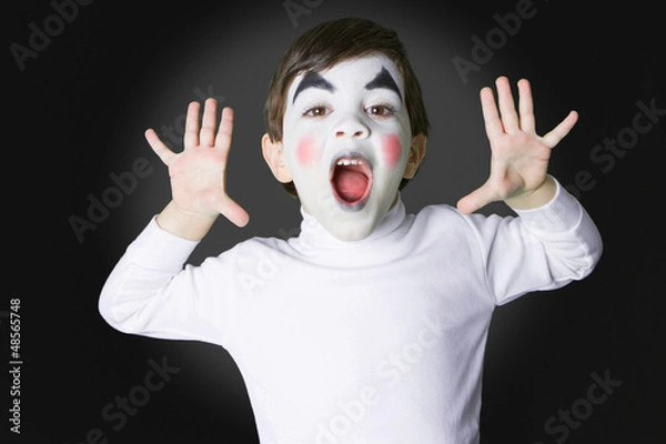 Obraz niño disfrazado de mimo