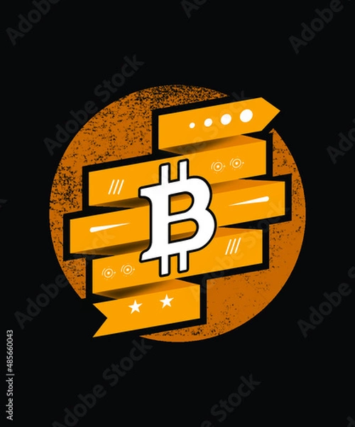 Fototapeta Crypto Bitcoin T-shirt Design