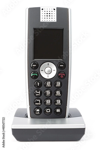 Fototapeta modern wireless telephone in white background