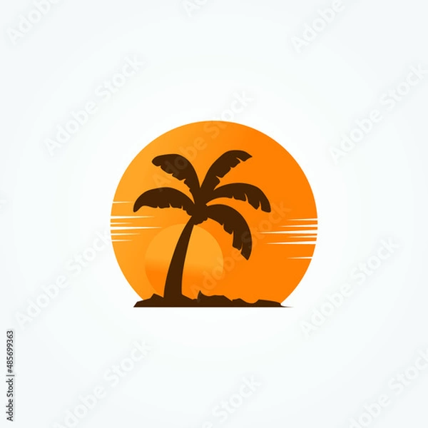 Fototapeta palm tree logo. palm tree icon. Palm tree summer logo template