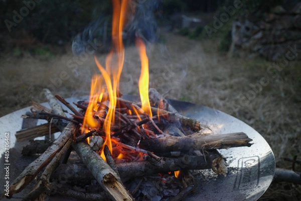 Fototapeta 山の中の焚き火