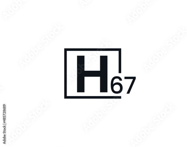 Fototapeta H67, 67H Initial letter logo