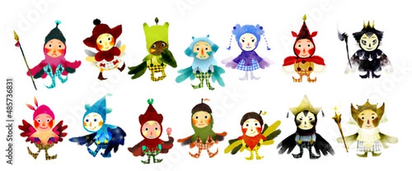 Obraz 絵本風　ファンタジーな小人のイラスト