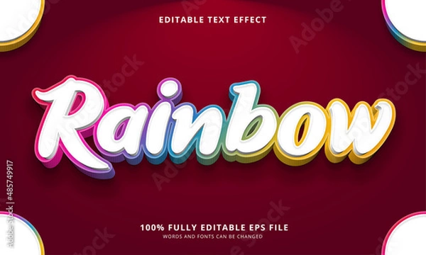 Obraz Rainbow text style editable text effect