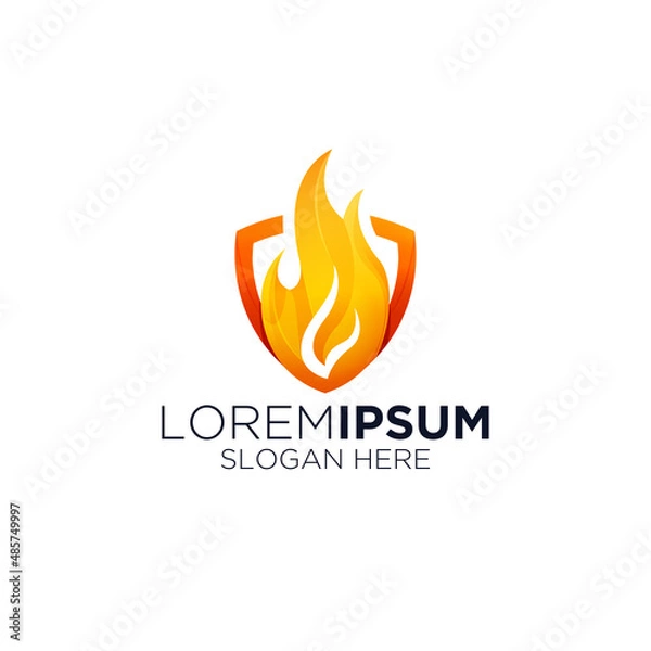 Obraz fireproof fire shield logo