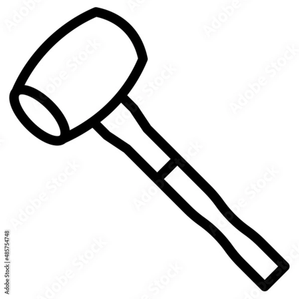 Fototapeta hammer line icon
