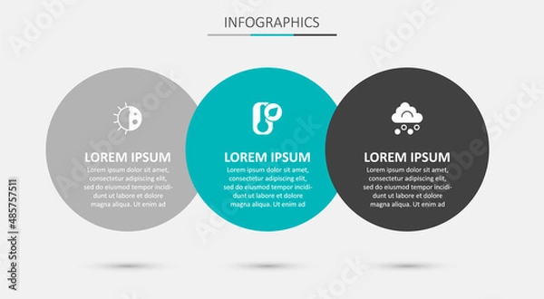Obraz Set Thermometer, Day night cycle and Hail cloud. Business infographic template. Vector