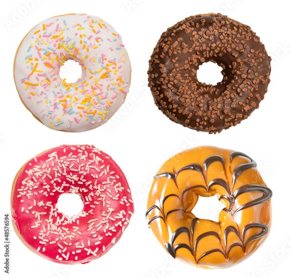 Fototapeta Donut isolated on white background