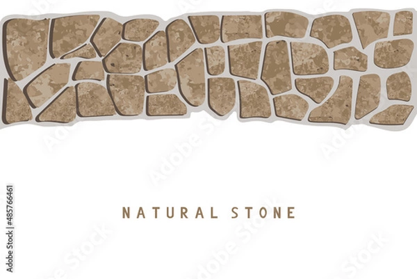 Obraz Natural stone footpath. Sandstone garden design. Vector.
