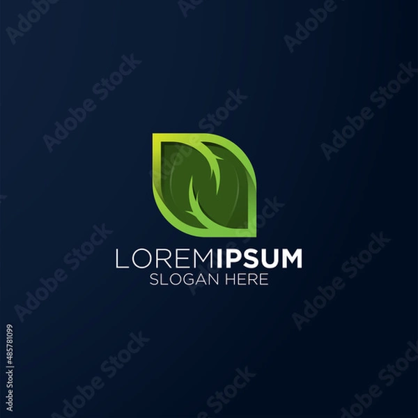 Obraz modern N initial root leaf logo