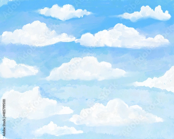 Fototapeta the sky , clouds whatercolor design background. Delicate card. Elegant decoration. Fantasy pastel color