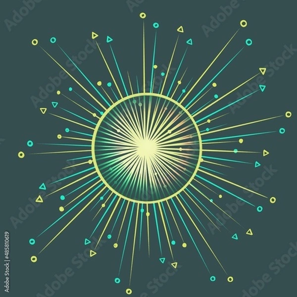 Obraz Abstract sun with yellow and green gradient