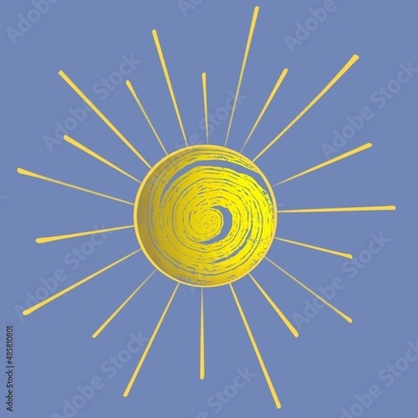 Fototapeta Abstract sun with yellow weave