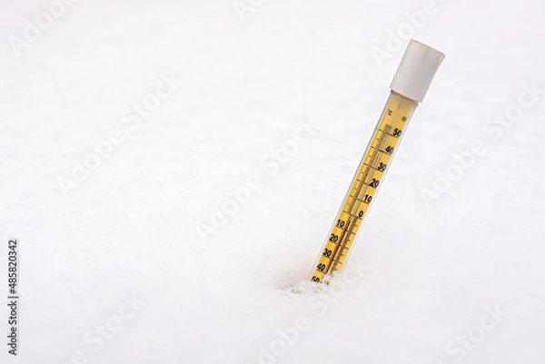 Fototapeta thermometer in the snow