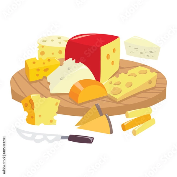 Obraz Cartoon Round Cheese Board