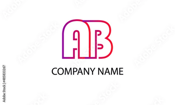 Obraz initial letter AB or BA  letter abstract monogram vector logo template