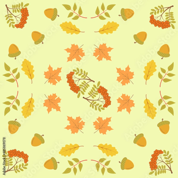 Obraz Vector elegant orange yellow autumn seamless background.