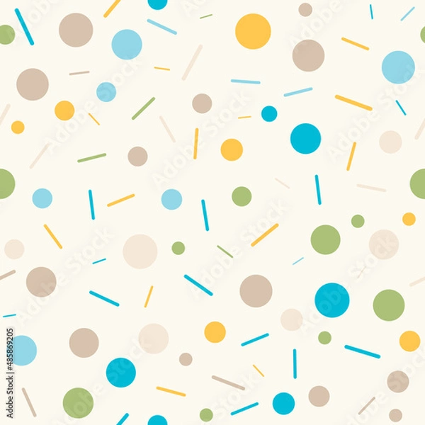 Obraz Vector abstract seamless pattern with circles and lines.