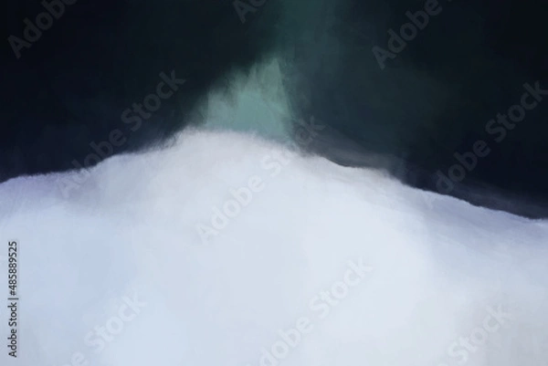 Fototapeta Abstract artistic snowscape.  Snow texture dark background, wispy wind effect.