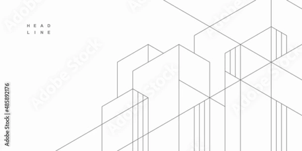 Obraz Abstract architectural construction. Geometric technological background.