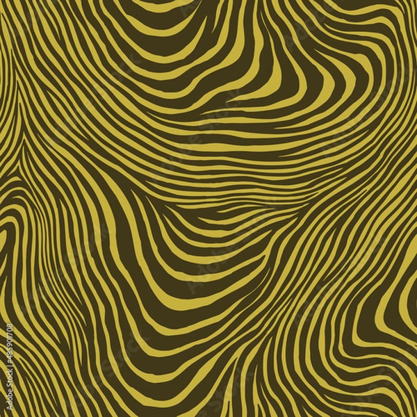 Fototapeta Brown zebra seamless pattern with yellow background Vector