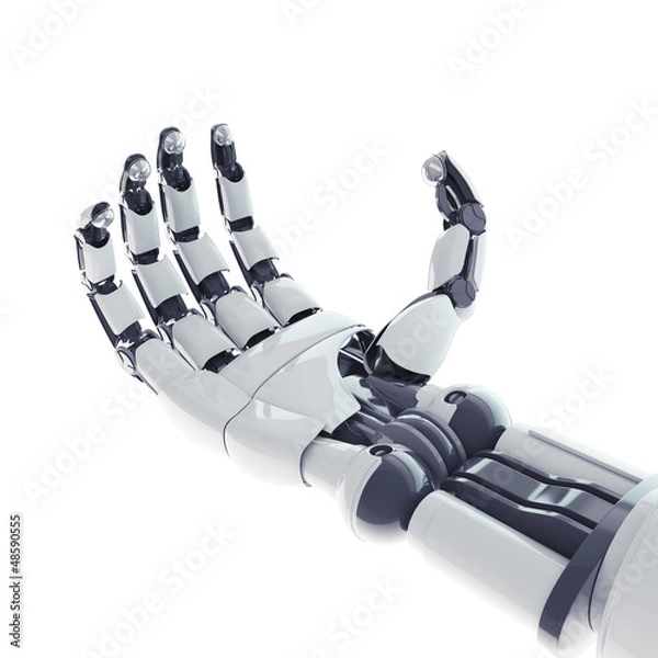 Obraz Isolated robotic arm on white background