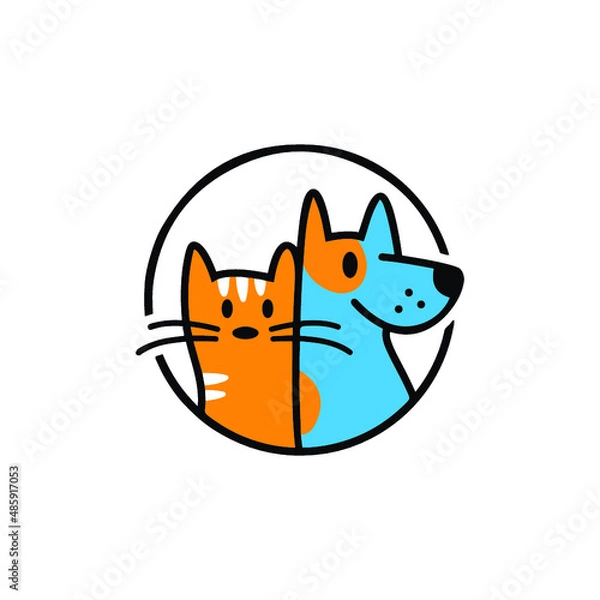Obraz cat and dog cartoon 