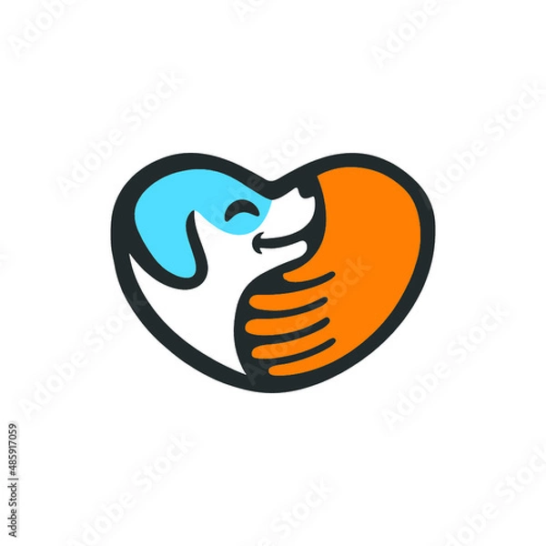 Obraz dog love logo design template 