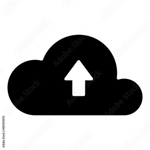 Fototapeta Cloud Data Upload Flat Icon Isolated On White Background