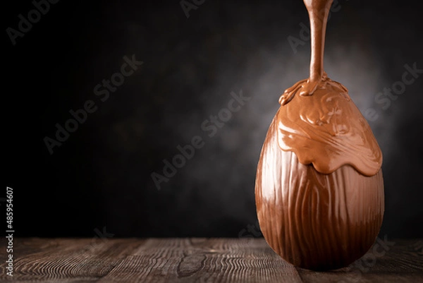 Obraz Chocolate easter egg with chocolate ganache.