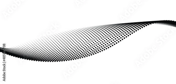 Obraz Halftone Background. Gradient Halftone dots wave abstract background. Data technology wave background. 