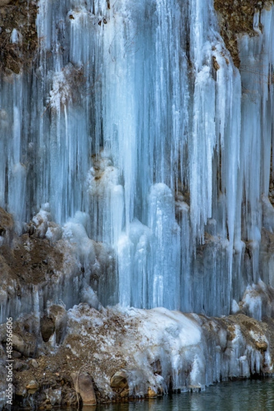 Fototapeta 長野県木曽郡木曽町　白川氷柱群