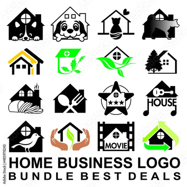 Obraz home business logo bundle set vector